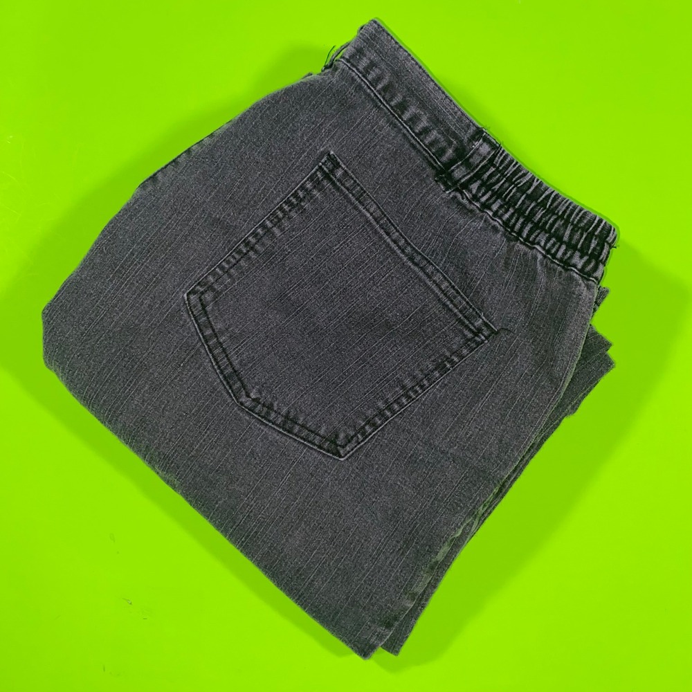 Ruby Rd Womens Size 16 Dark Gray Studded Straight Leg‎ Pants Elastic Back Waist